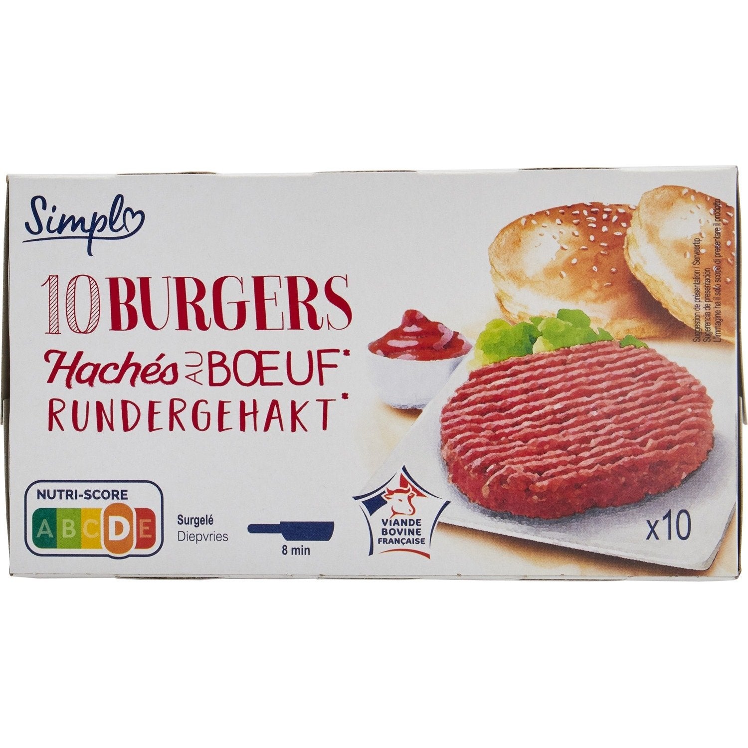 Hachés au bœuf SIMPL - Les 10 hachés de 100 G