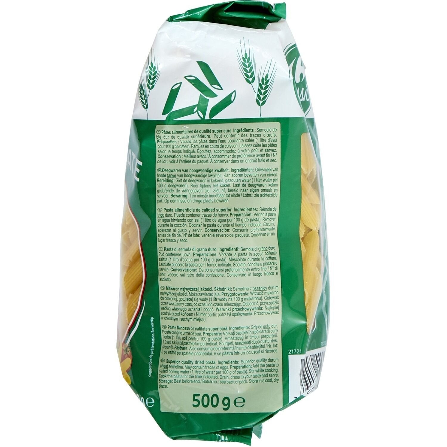 Pâtes penne rigate CARREFOUR CLASSIC 500g