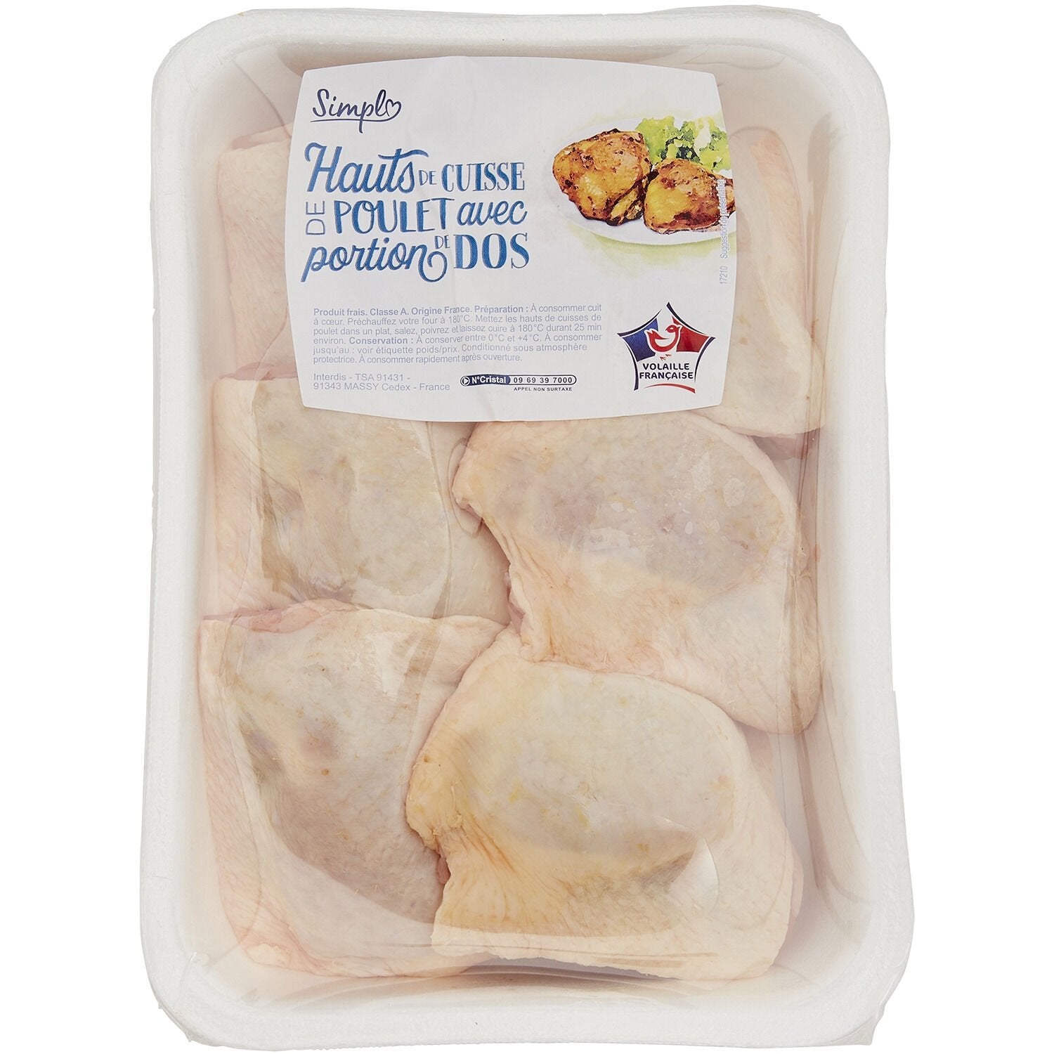 Haut de cuisse de poulet blanc - Simply - La barquette de 6 PCS