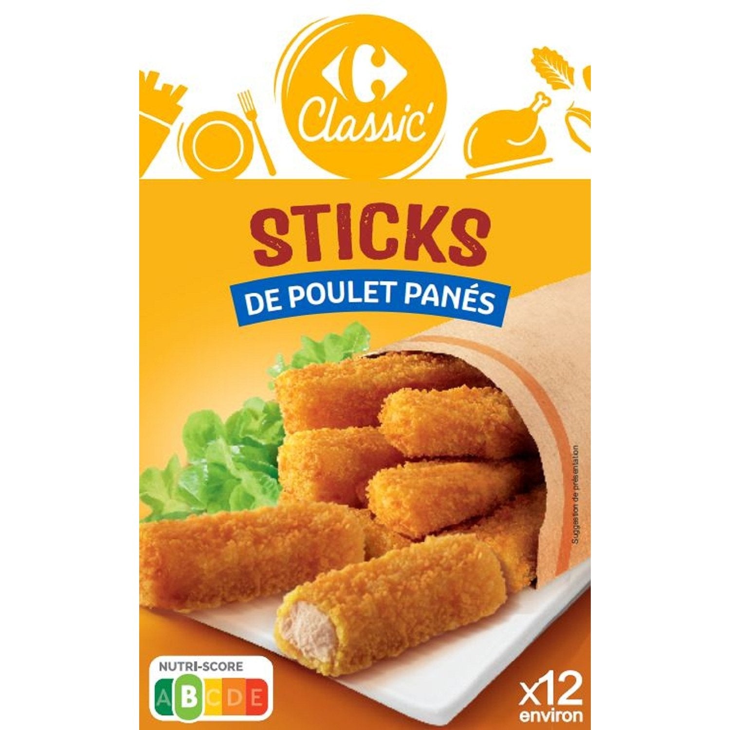 Poulet panés sticks CARREFOUR CLASSIC - 200g