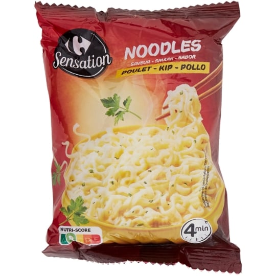 Nouilles instantanées Noodles saveur poulet CARREFOUR  le sachet de 85g