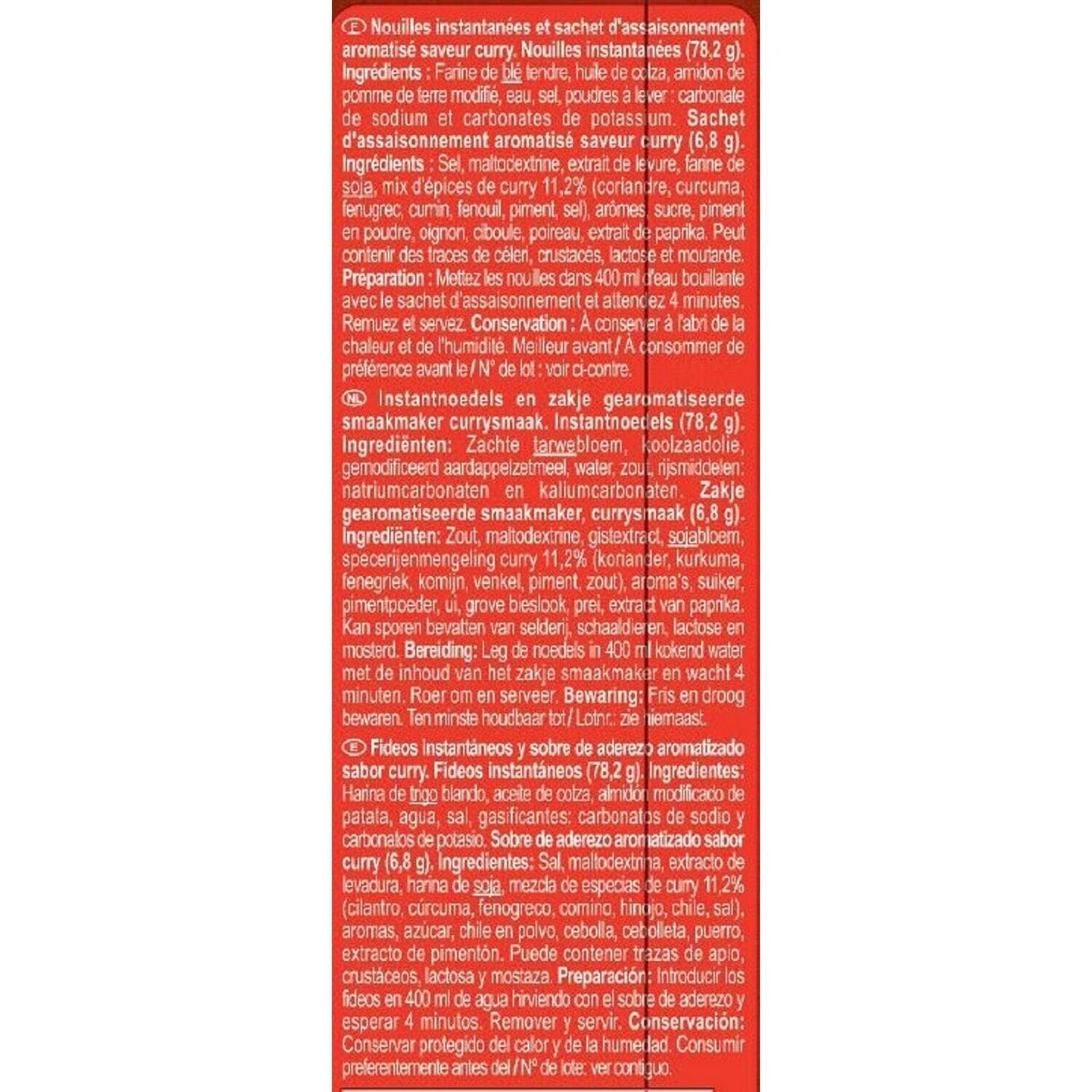 Nouilles instantanées saveur curry CARREFOUR le sachet de 85g
