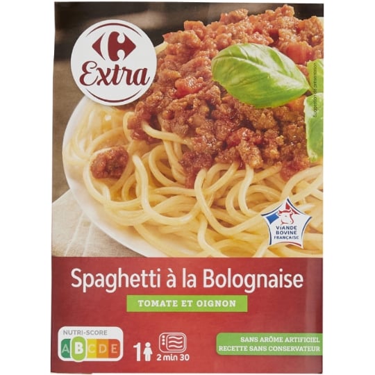 Plat cuisiné spaghetti à la bolognaise CARREFOUR 300 g