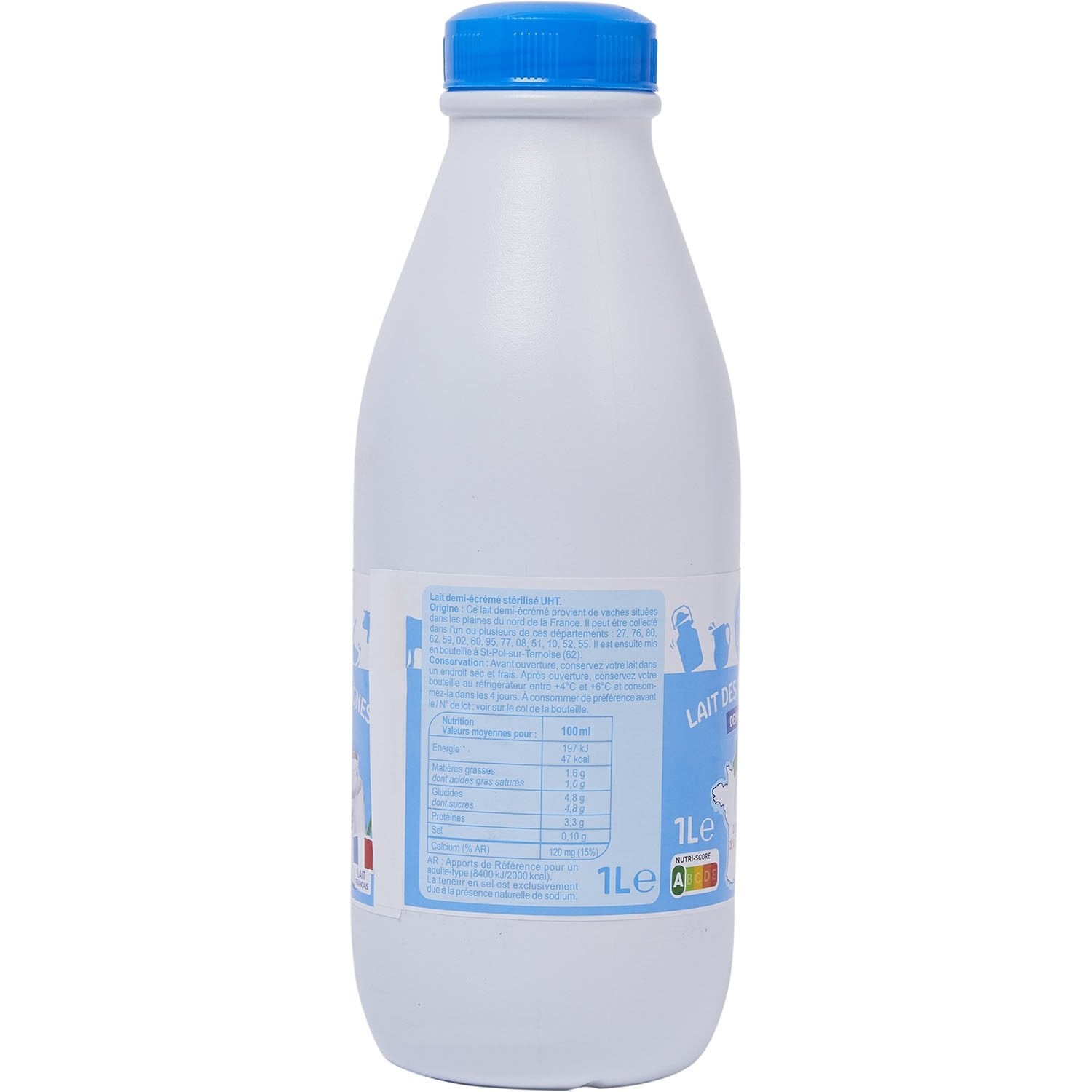 Lait Demi-Ecrémé Demi-Ecreme de nos campagnes CARREFOUR CLASSIC - le pack de 6 bouteilles de 1 L