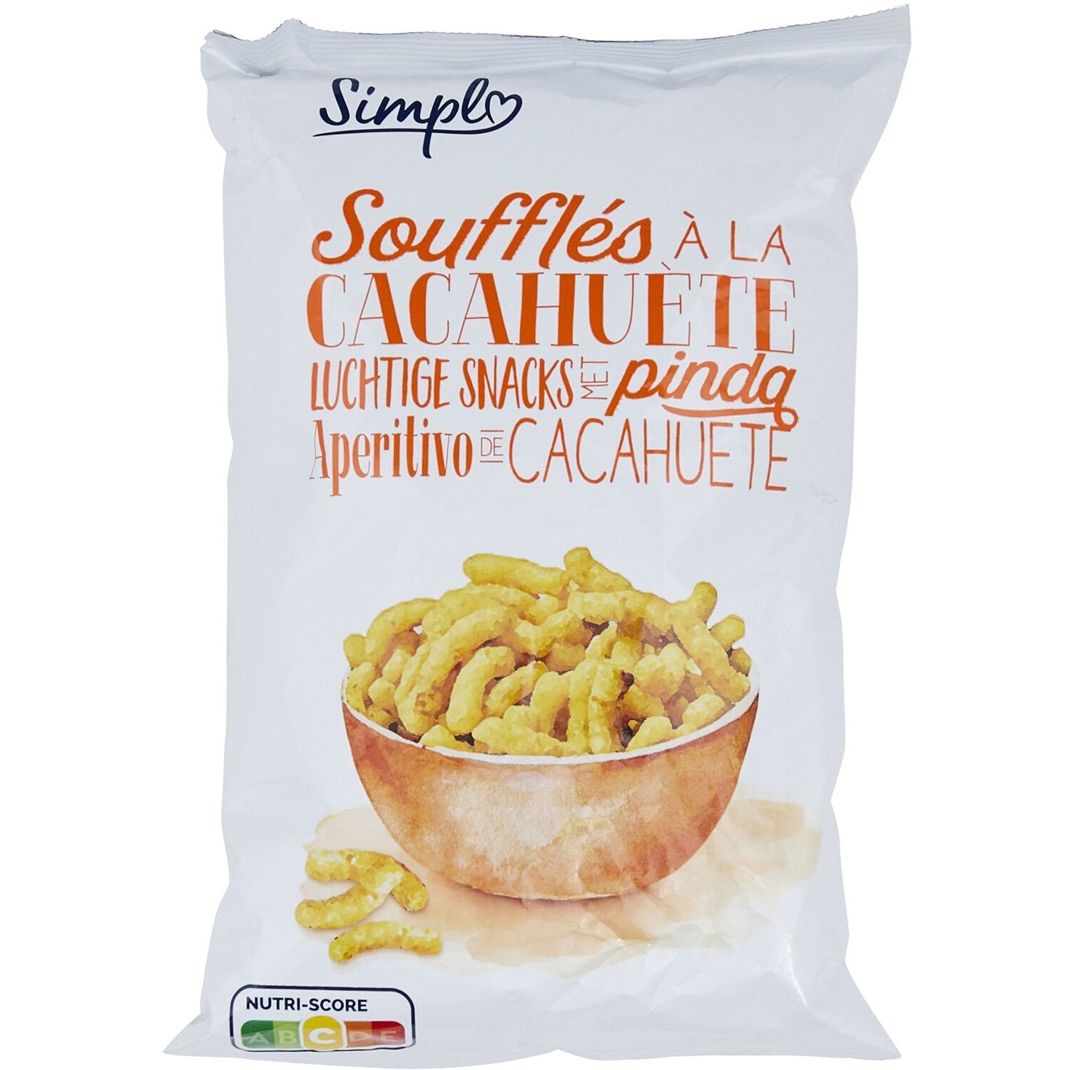 Biscuits apéritifs soufflés cacahuète SIMPL - le paquet de 100 G