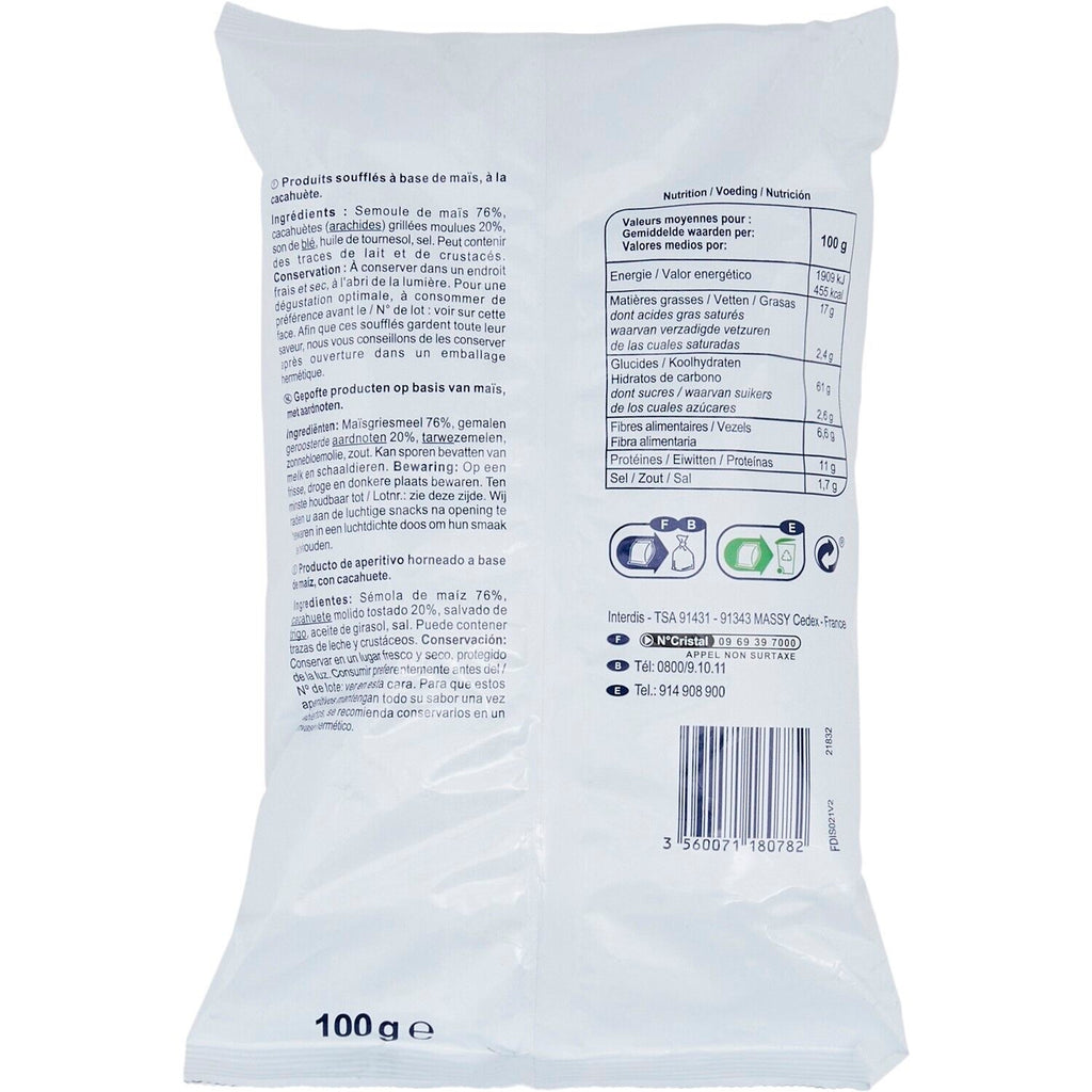 Biscuits apéritifs soufflés cacahuète SIMPL - le paquet de 100 G