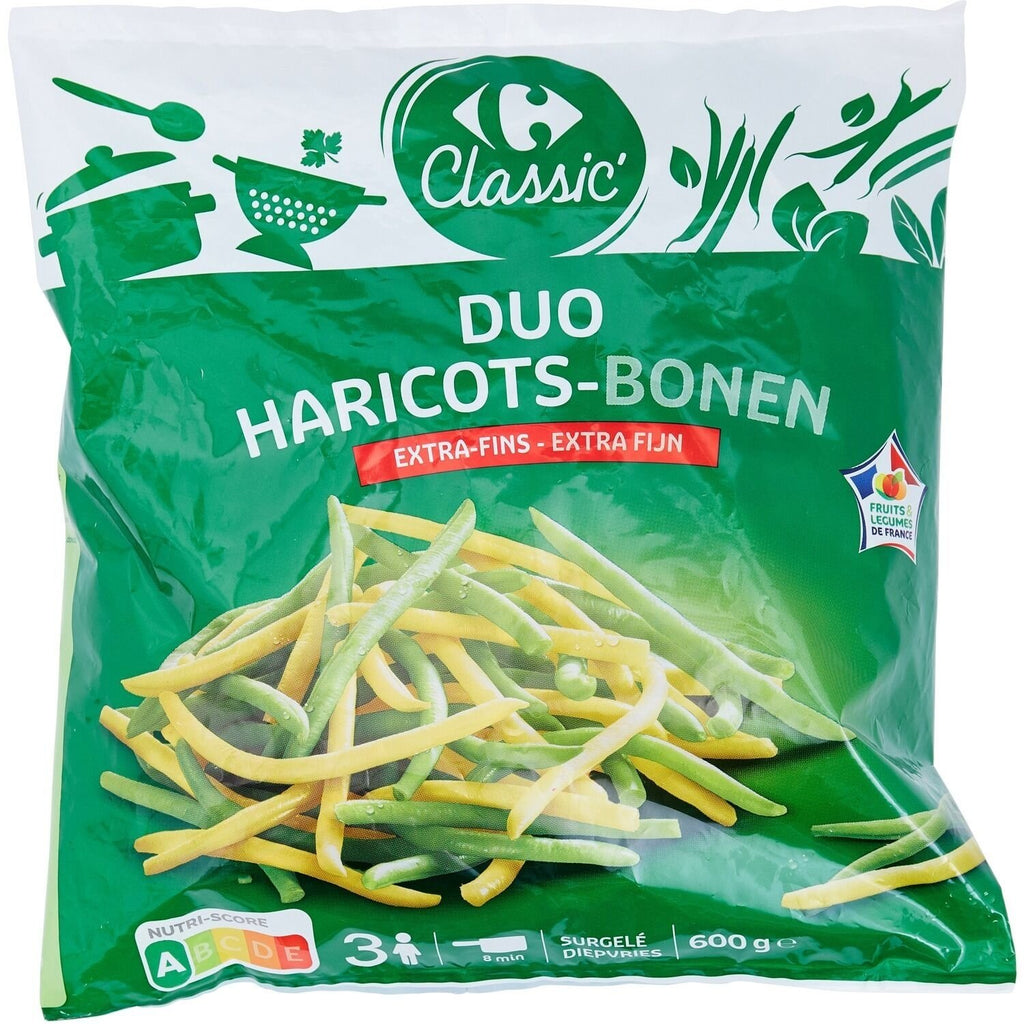 Haricots duo extra-fins CARREFOUR CLASSIC - le paquet de 600g