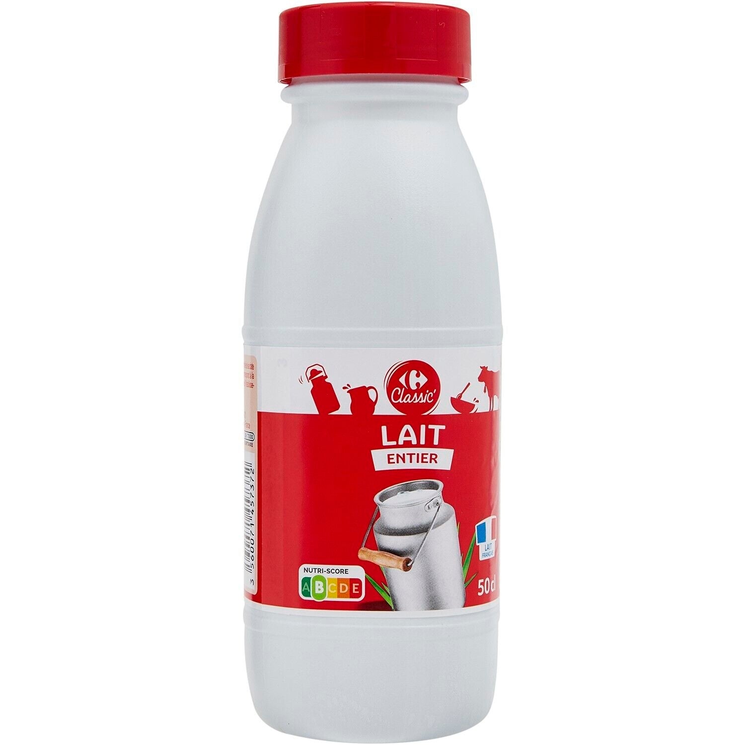 Lait Entier entier CARREFOUR CLASSIC - La bouteille 50 CL