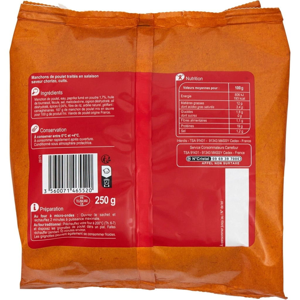 Grignottes de poulet saveur chorizo CARREFOUR SENSATION - 250g