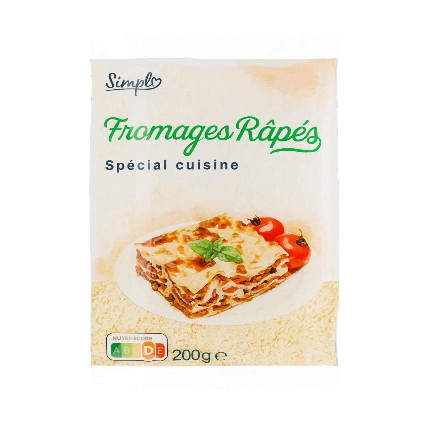 Fromages râpés spécial cuisine SIMPL - paquet de 200 G