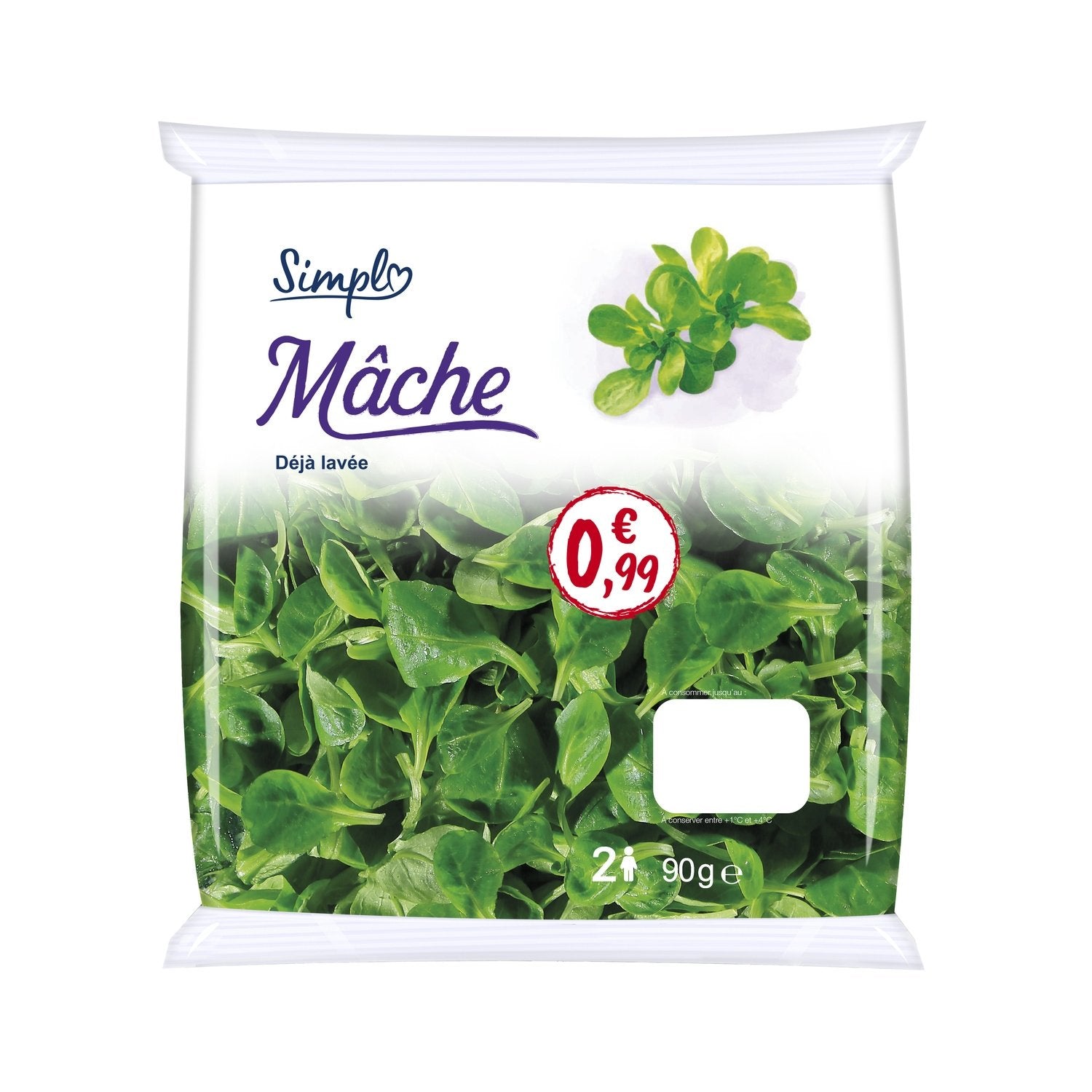 Mâche SIMPL - le paquet de 90 G