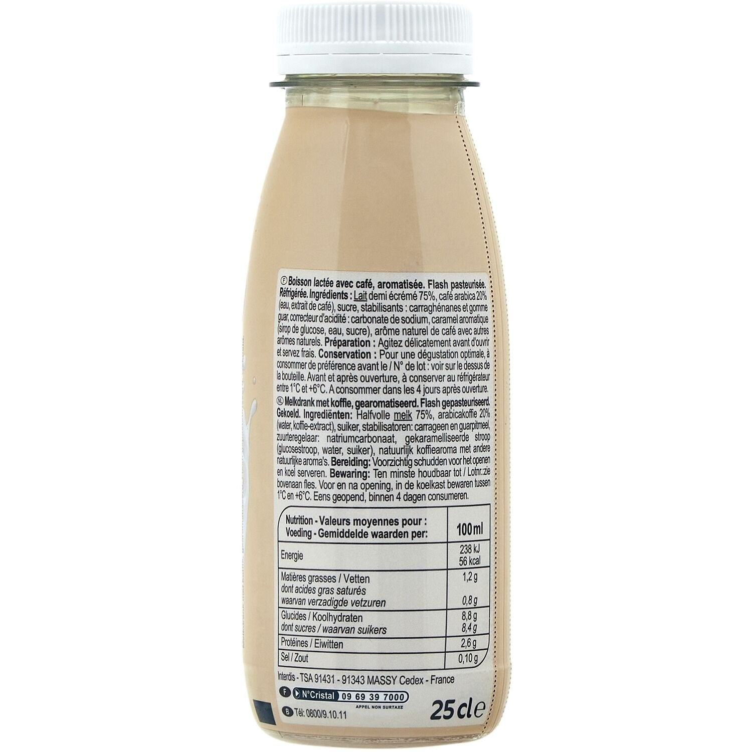 Boisson caffè latte CARREFOUR SENSATION - la bouteille de 25 CL