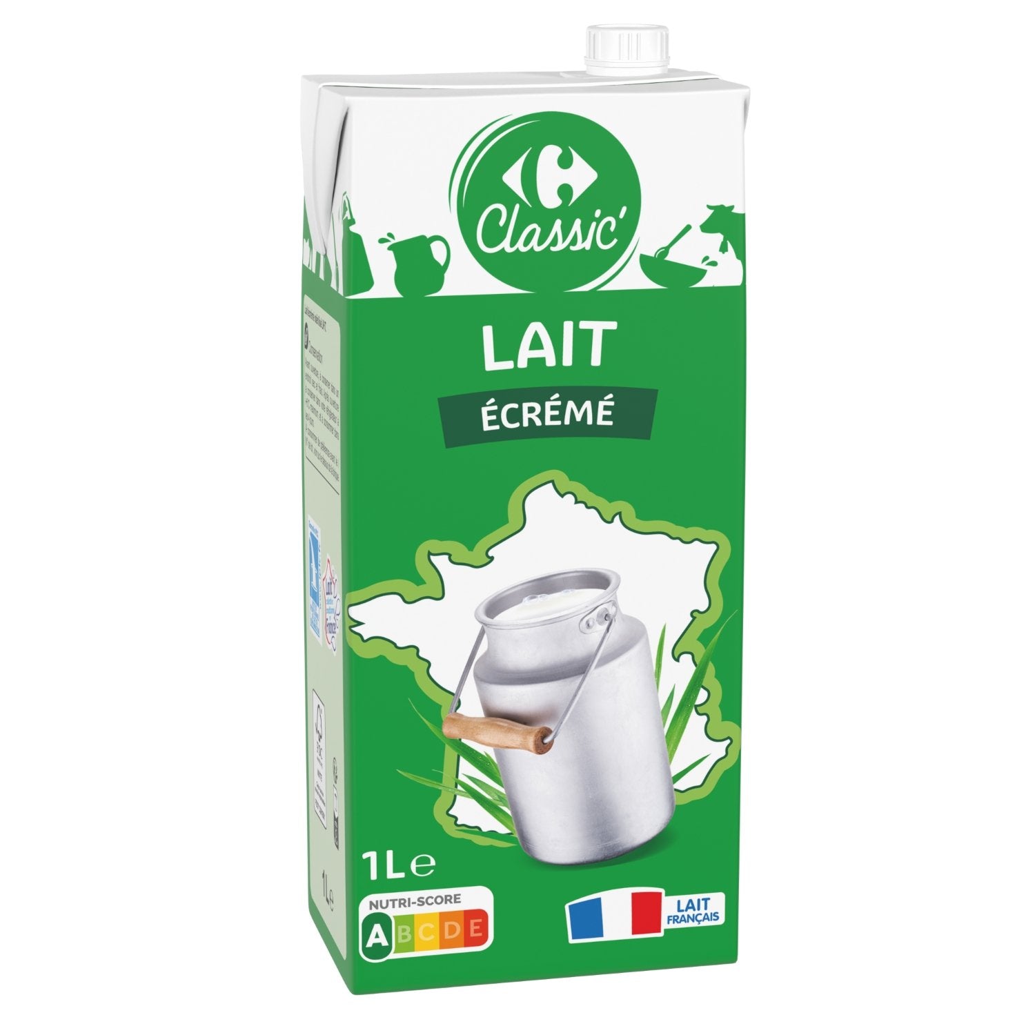 Lait Ecrémé écrémé CARREFOUR CLASSIC - La brique 1 L