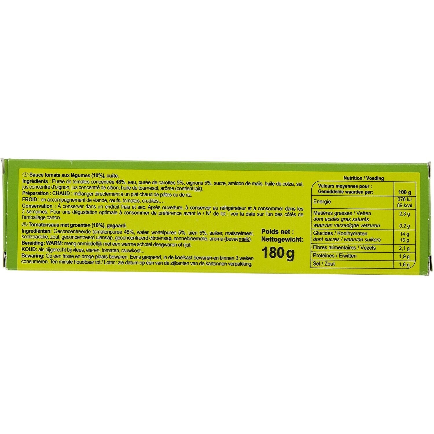 Sauce tomate aux petits légumes CARREFOUR CLASSIC - le tube de 180 G