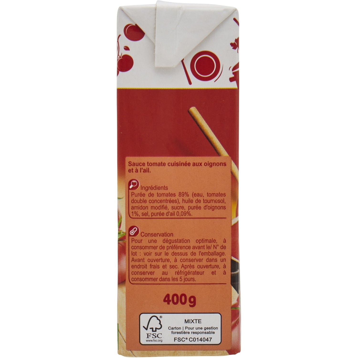 Sauce tomate cuisinnée CARREFOUR CLASSIC 400g