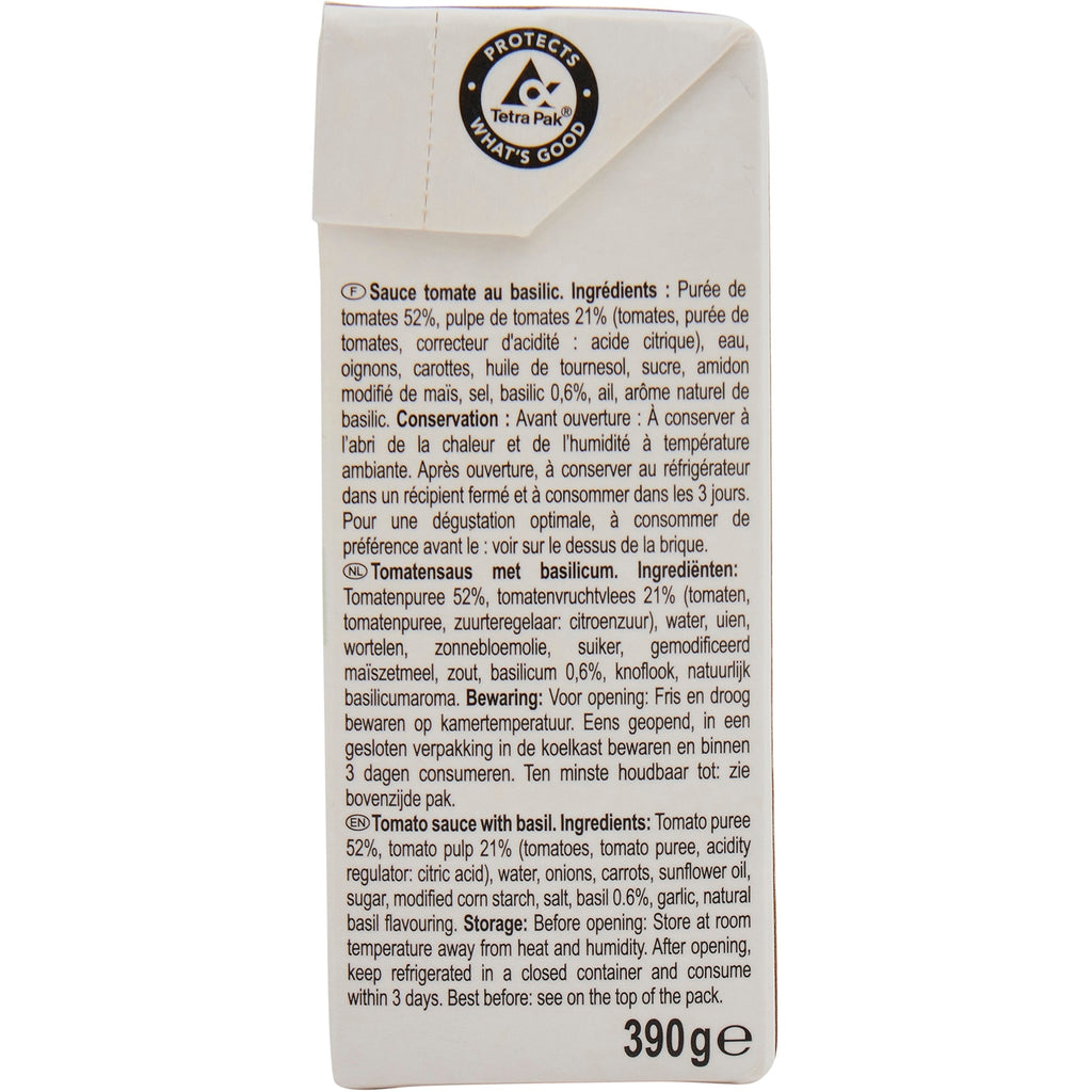 Sauce tomate au basilic SIMPL 390g