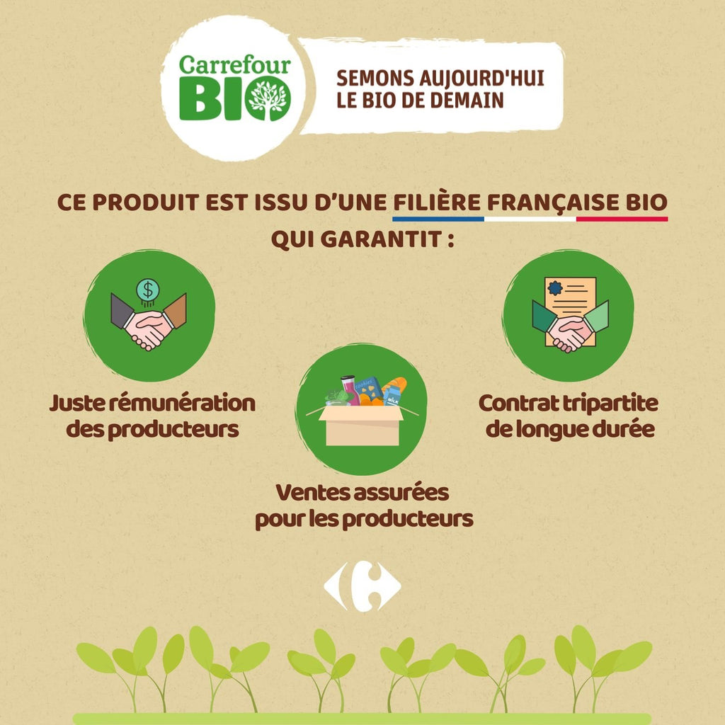Viande Bovine : Viande hachée pur bœuf 15% MG Bio CARREFOUR BIO - 350g